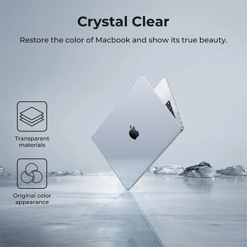 Crystal Clear Hard Laptop Case – Fits MacBook Air 13.6 in (34.5 cm), Air 15 in (38.1 cm), MacBook Pro 13.3/14/16 in (33.8/35.6/40.6 cm)