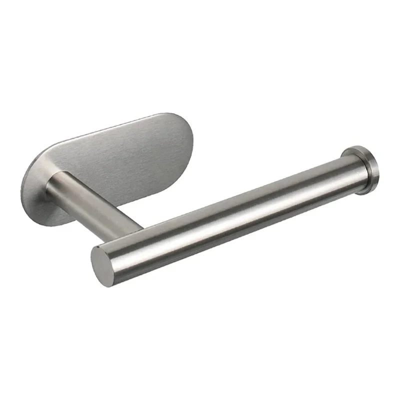 No-Drill SUS304 Stainless Steel Toilet Paper Holder – Self-Adhesive Wall-Mount Tissue Roll Dispenser for Bathroom & Kitchen