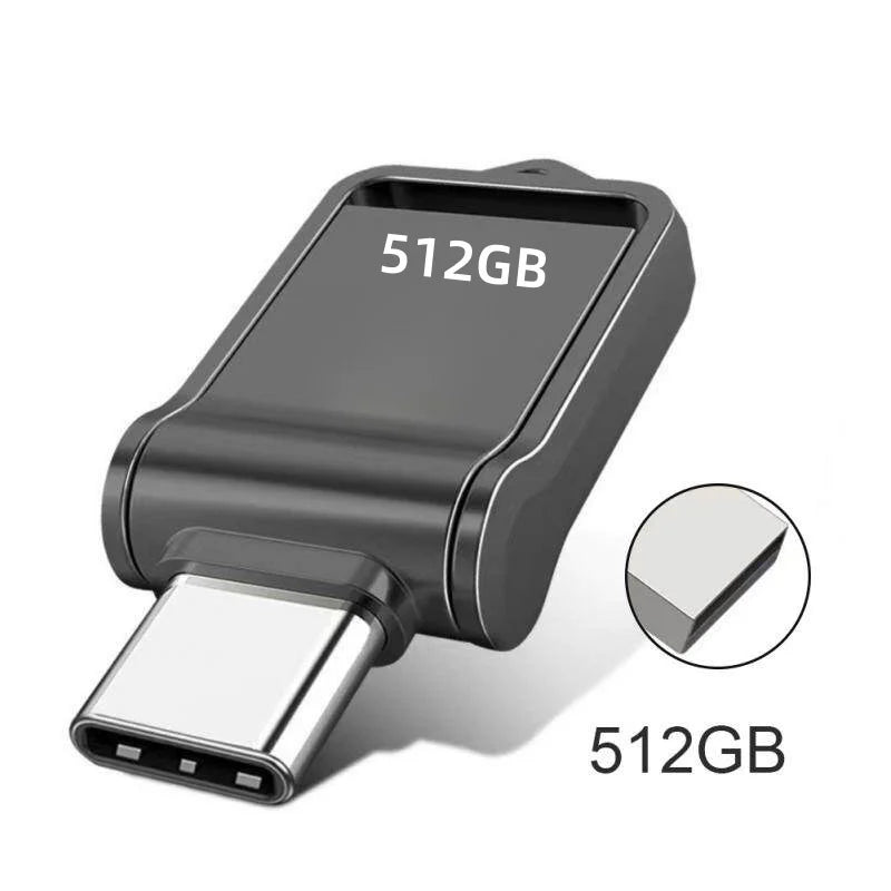 USB 3.2 Type-C Dual-Use Flash Drive Metal OTG USB-C/USB-A Thumb Drive 128GB–2TB High-Speed