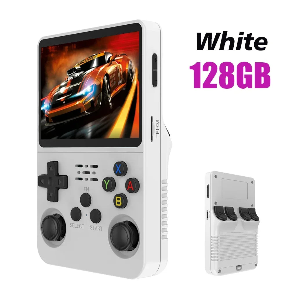 Retro Handheld Video Game Console Linux Portable Pocket Player, 3.5-inch (89 mm) IPS Screen, 64GB/128GB, 15,000+ Games, Mini HDMI