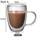 Clear Double Wall Insulated Glass Cups — 5 Sizes | Coffee, Espresso, Tea, Beer & Whiskey Mugs