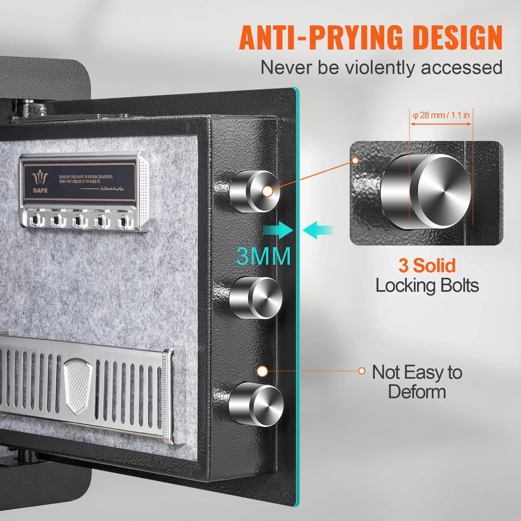 Electronic Digital Home Safe 1.2 cu ft (34 L) - Keypad Lock with Override Keys for Jewelry, Cash & Documents