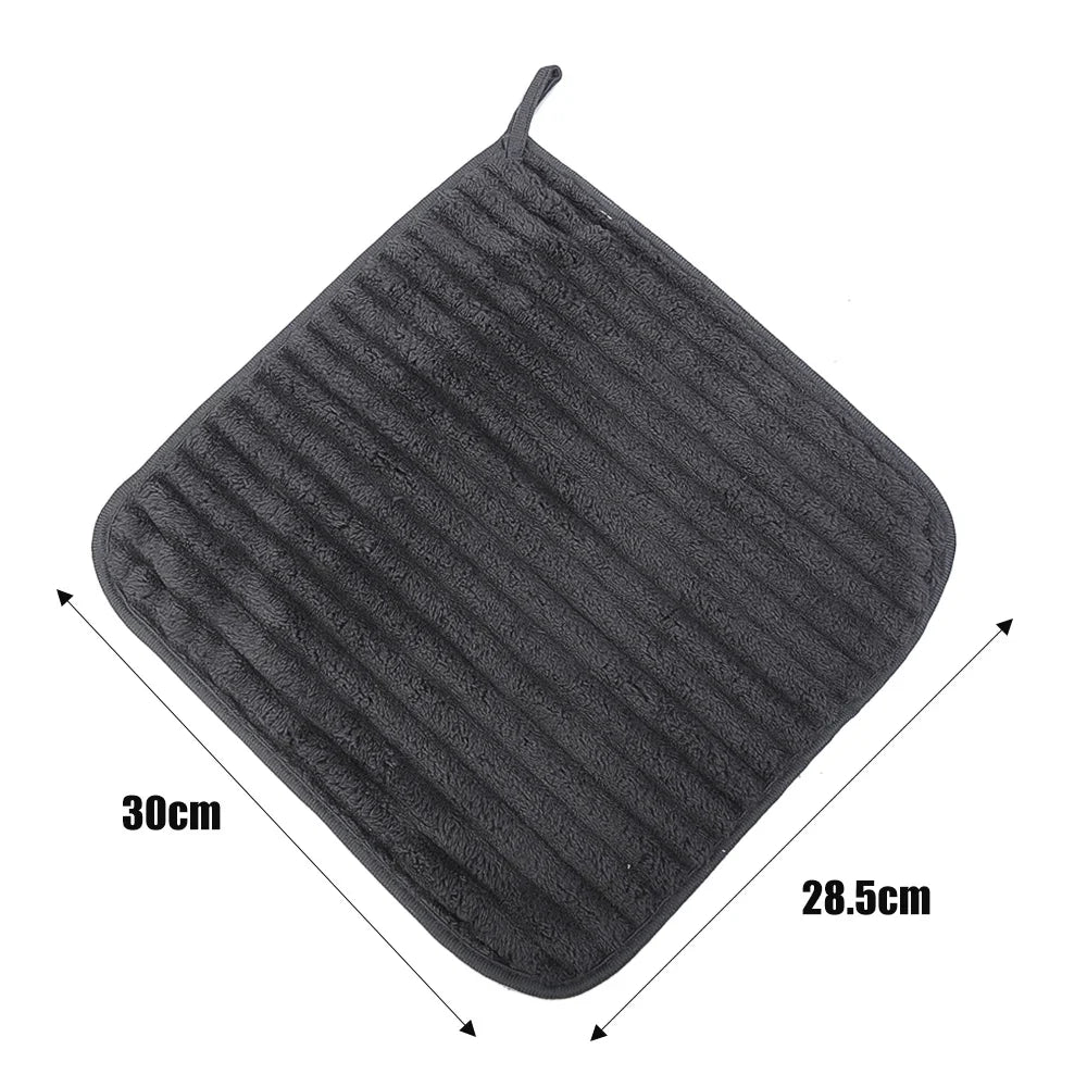 Coral Fleece Hand Towel - Ultra Absorbent Microfiber Kitchen Cloth, Hangable & Durable, 28.5 x 30 cm (11.2 x 11.8 in), 1/2/3/5-Pack