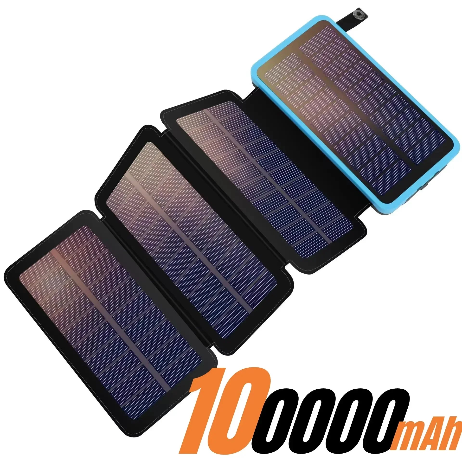 200,000mAh Solar Power Bank with Folding Solar Panels 120W Portable Charger with Built-in Cables USB-C USB-A Lightning Flashlight Digital Display for iPhone Android