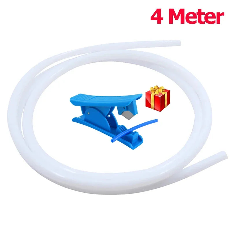 PTFE Bowden Tube for 3D Printers — 2mm ID x 4mm OD for 1.75mm Filament, 1/2/4 Meter Options (J-head & MK8 Compatible)