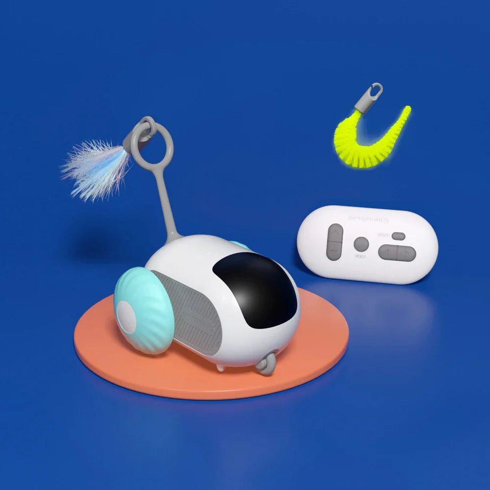 Automatic Smart Cat Toy Car — 2-Mode Remote Control Interactive Moving Toy for Cats & Small Dogs
