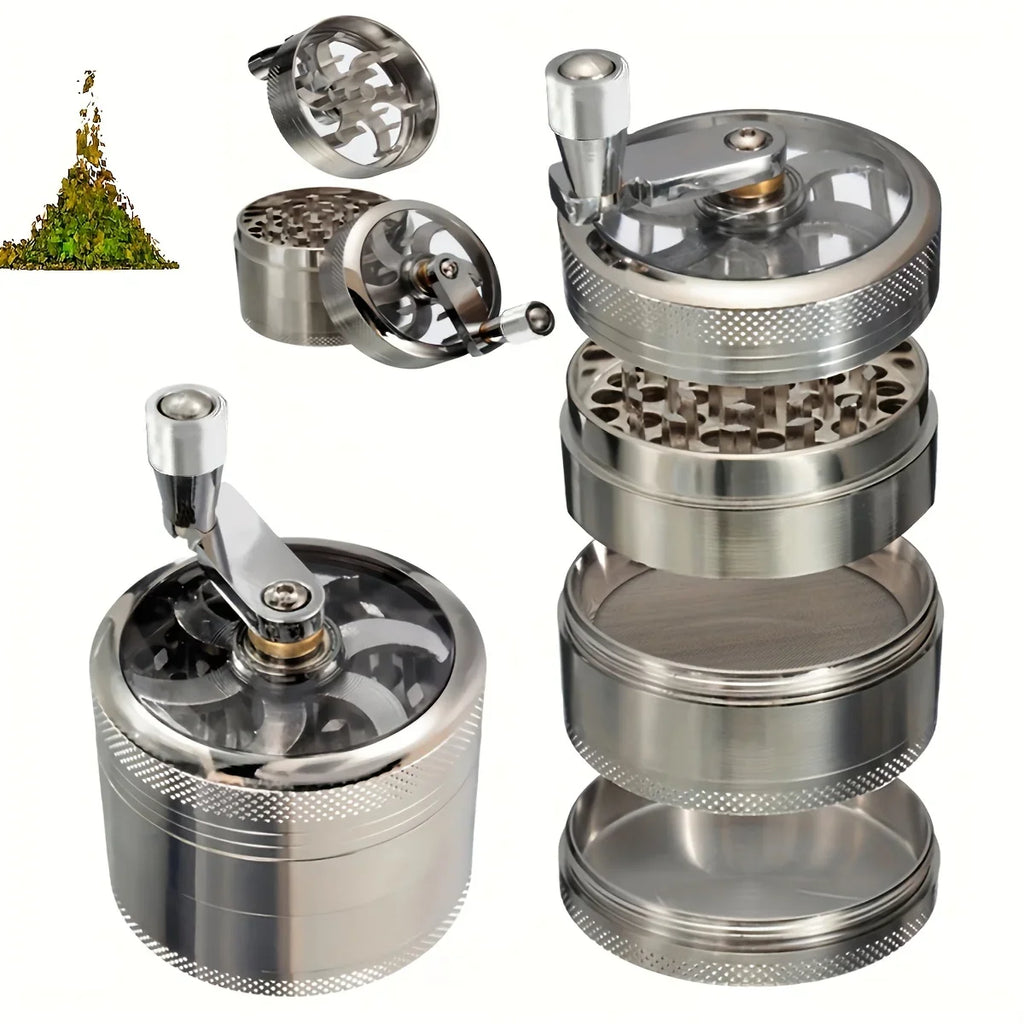 Manual Stainless Steel Nut & Hard Spice Grinder - Handheld Nutmeg, Ginger, Rock Salt & Peppercorn Crusher