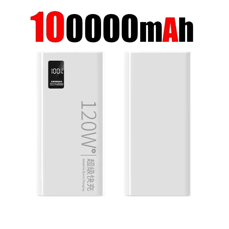 120W 200000mAh Portable Power Bank with Digital Display - High Capacity Fast Charger for Smartphones & Tablets