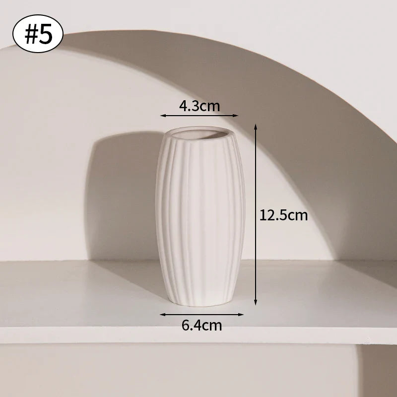 Ceramic Decorative Vase for Dried Flowers & Hydroponic Plants, Modern Table Ornament for Living Room Bedroom Office
