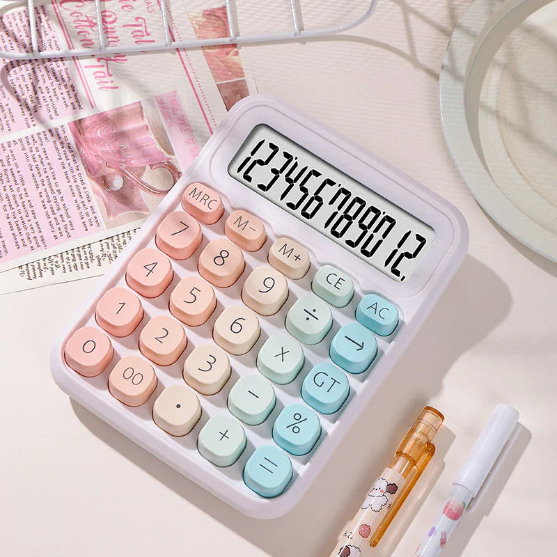 Dual Power 12-Digit Electronic Calculator, Solar & Battery Desktop Calculator for Home, Office, School, Accounting