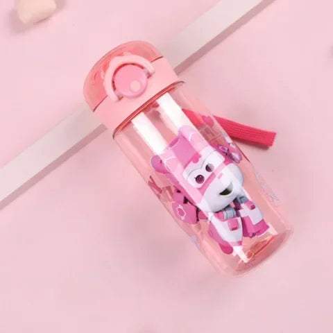 Kawaii Kids Water Bottle with Straw - BPA-Free Ceramic Cute Cartoon Drinkware