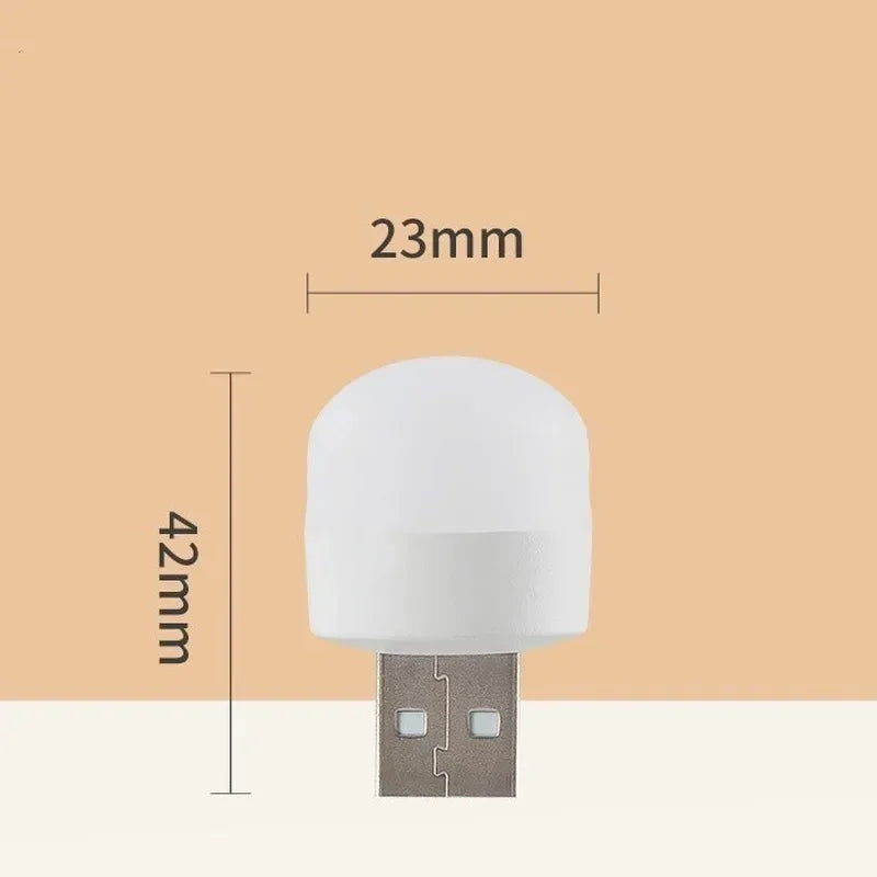 Mini USB LED Night Light - Warm & White Eye-Protection Reading Lamp, Portable USB Plug-In (1/3/5/10 Pack)