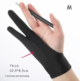 Two-Finger Anti-Touch Drawing Gloves for Tablets – Anti-Fouling Artist Screen Touch Gloves