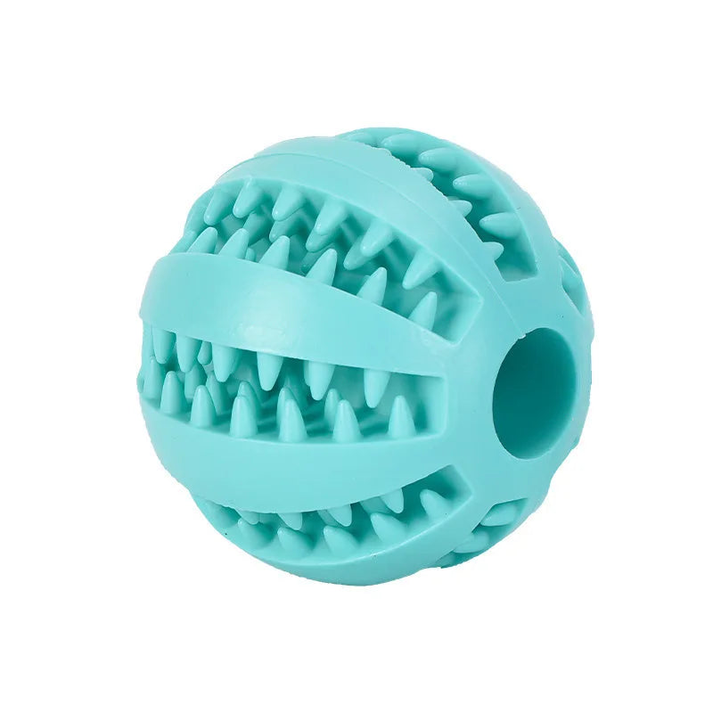 Interactive Rubber Dog & Cat Toy Ball, Puppy Chew Toy, Treat Feeder & Tooth-Cleaning Silicone Ball
