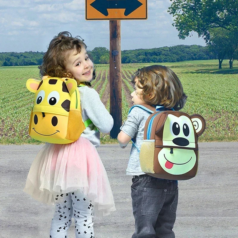 3D Cartoon Animal Kids Backpack Ages 4-6 – Kindergarten Toddler School Bag for Travel & Outdoor