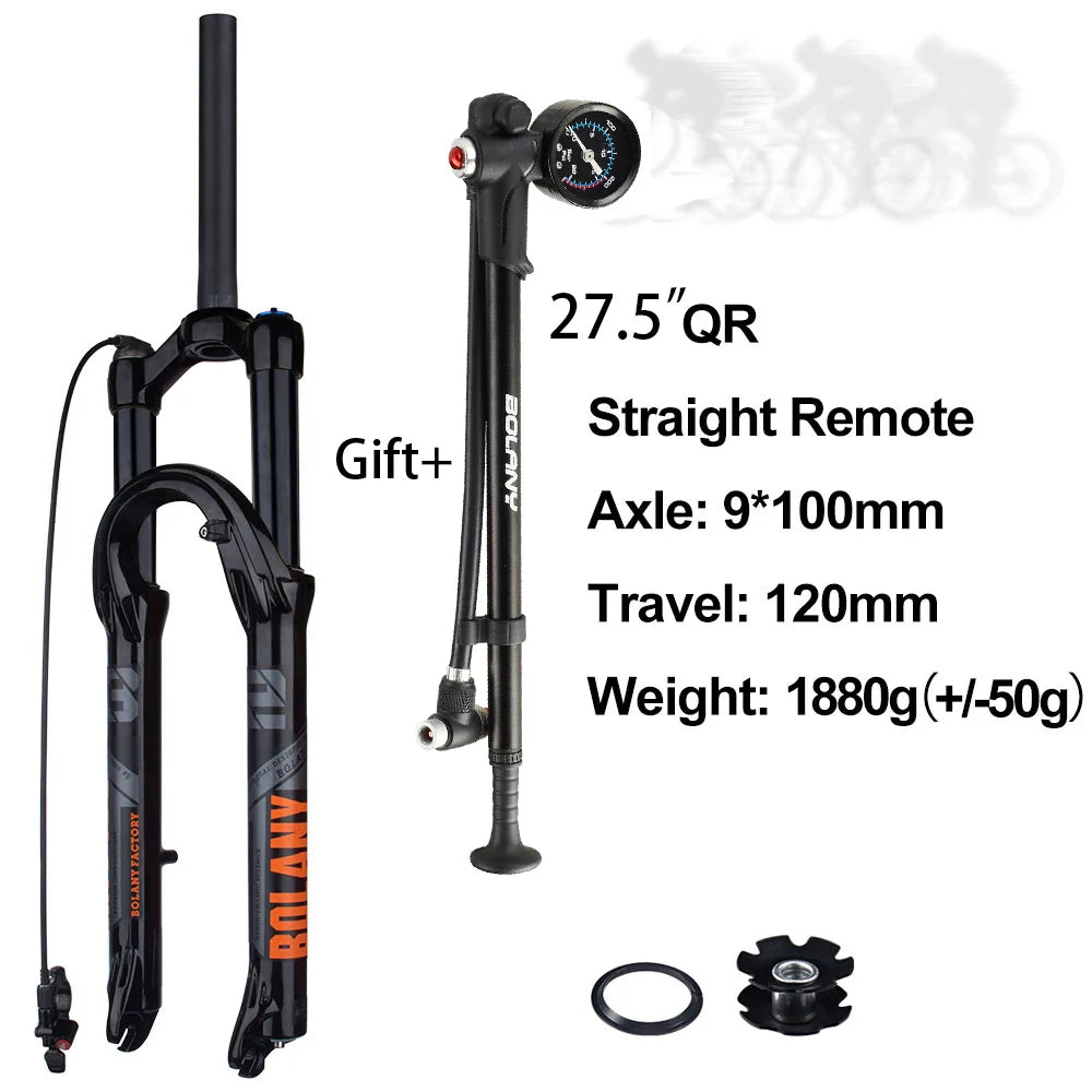 120mm (4.7in) Travel Mountain Bike Air Fork 27.5/29 in, 32mm (1.26in) Stanchion Magnesium Alloy Suspension - Orange