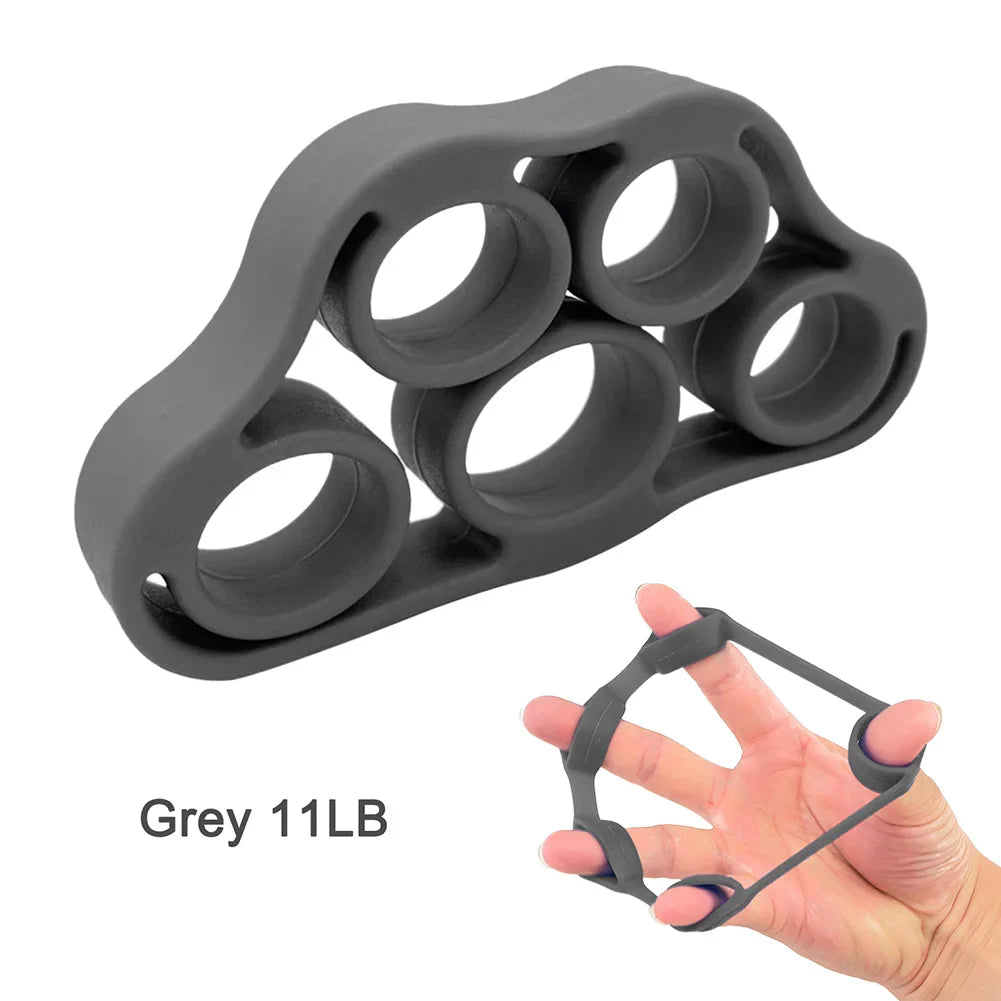 5-Finger Silicone Finger Strengthener Ring – Hand Grip & Finger Exerciser for Rehab, Guitar Practice, Stress Relief
