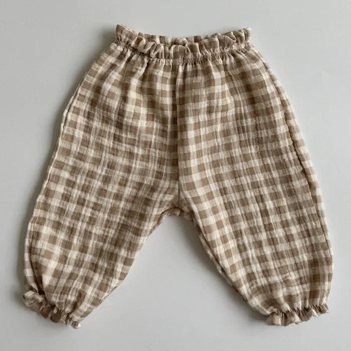 Organic Cotton Baby Pants – Soft Muslin Bloomers for Newborns & Toddlers, Elastic Mid Waist, Cute Animal & Floral Prints