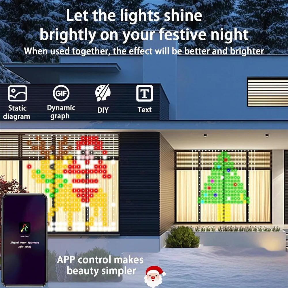 400–800 LED RGB Smart Curtain Lights with App, Remote & Music Sync — Party, Wedding & Valentine's Day Decor