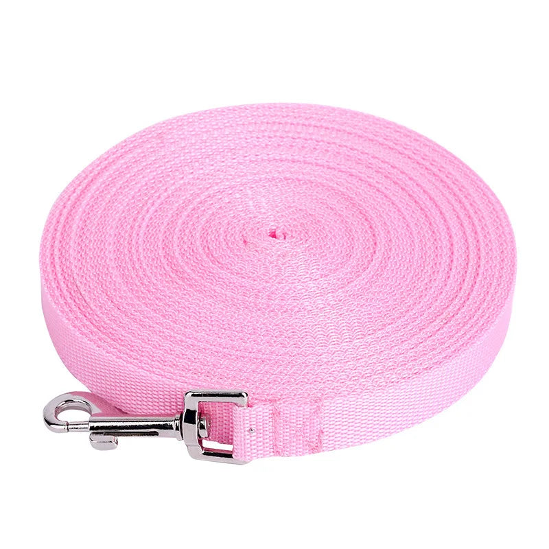 Nylon Dog Leash — Multiple Lengths 1.5/1.8/3/6/10/15/20/30/50 m (5–164 ft) 2 cm Wide Training & Walking Lead for Small, Medium, Large Dogs