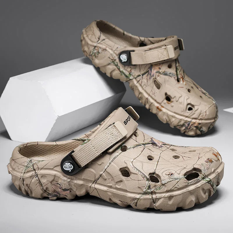 Men's Lightweight EVA Clog Sandals Non-Slip Slip-On Slides with Adjustable Buckle for Home & Garden