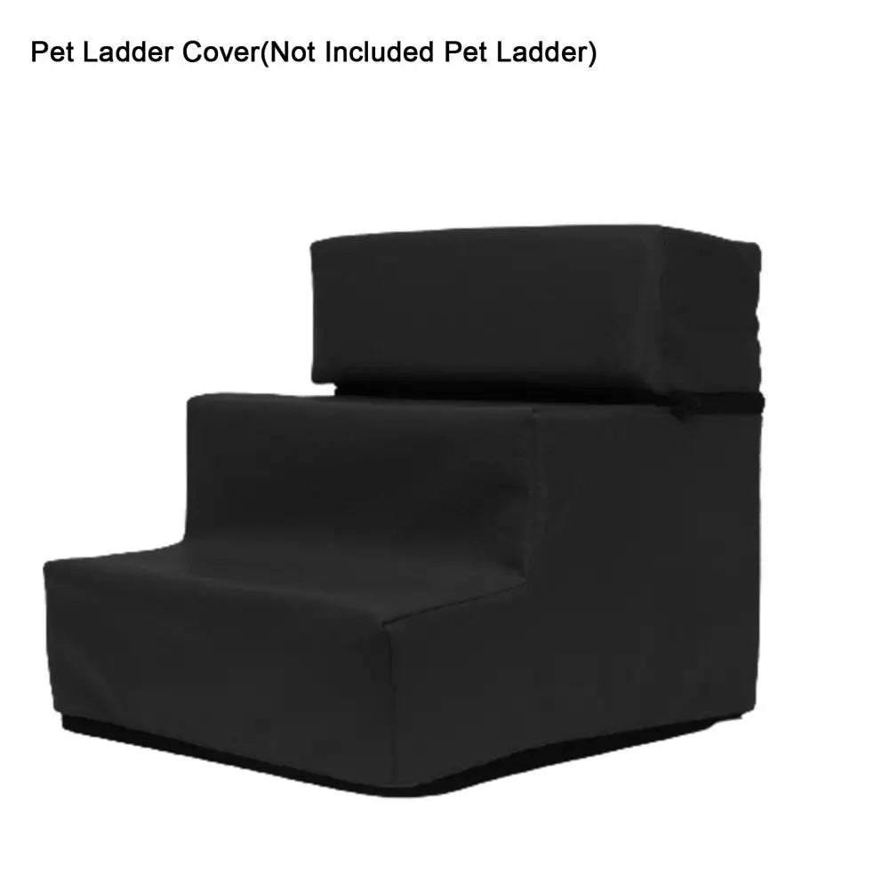 Detachable 3-Step Pet Stair Cover - Anti-Slip Faux Leather & Mesh Ramp Case, 11.8 x 11.8 x 13.8 in / 30 x 30 x 35 cm