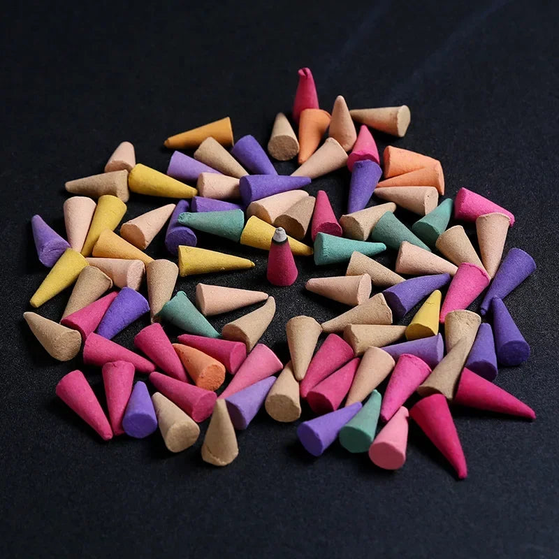 60-Pack Sandalwood Scented Incense Cones for Meditation, Relaxation & Anxiety Relief