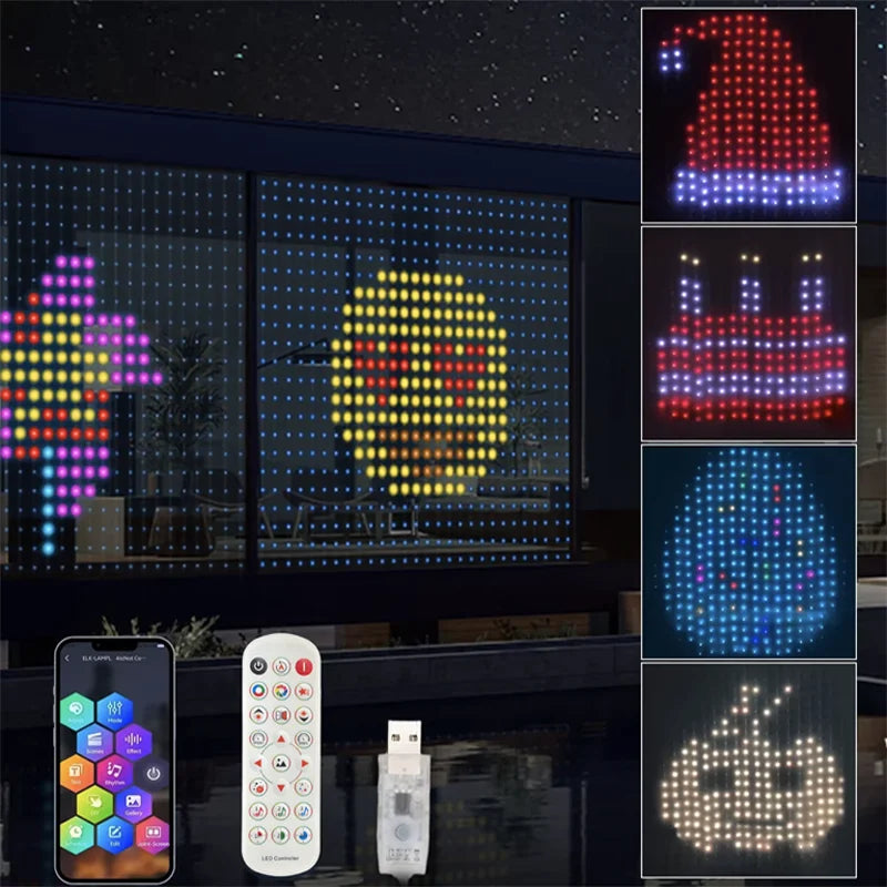 400LED Smart Curtain Lights Bluetooth App RGB Fairy String Lights USB Music Sync for Window Bedroom IP65 Waterproof