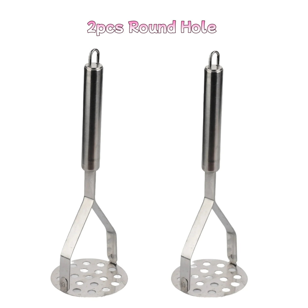 Handheld Stainless Steel Potato Masher & Vegetable Ricer - Durable Kitchen Food Crusher
