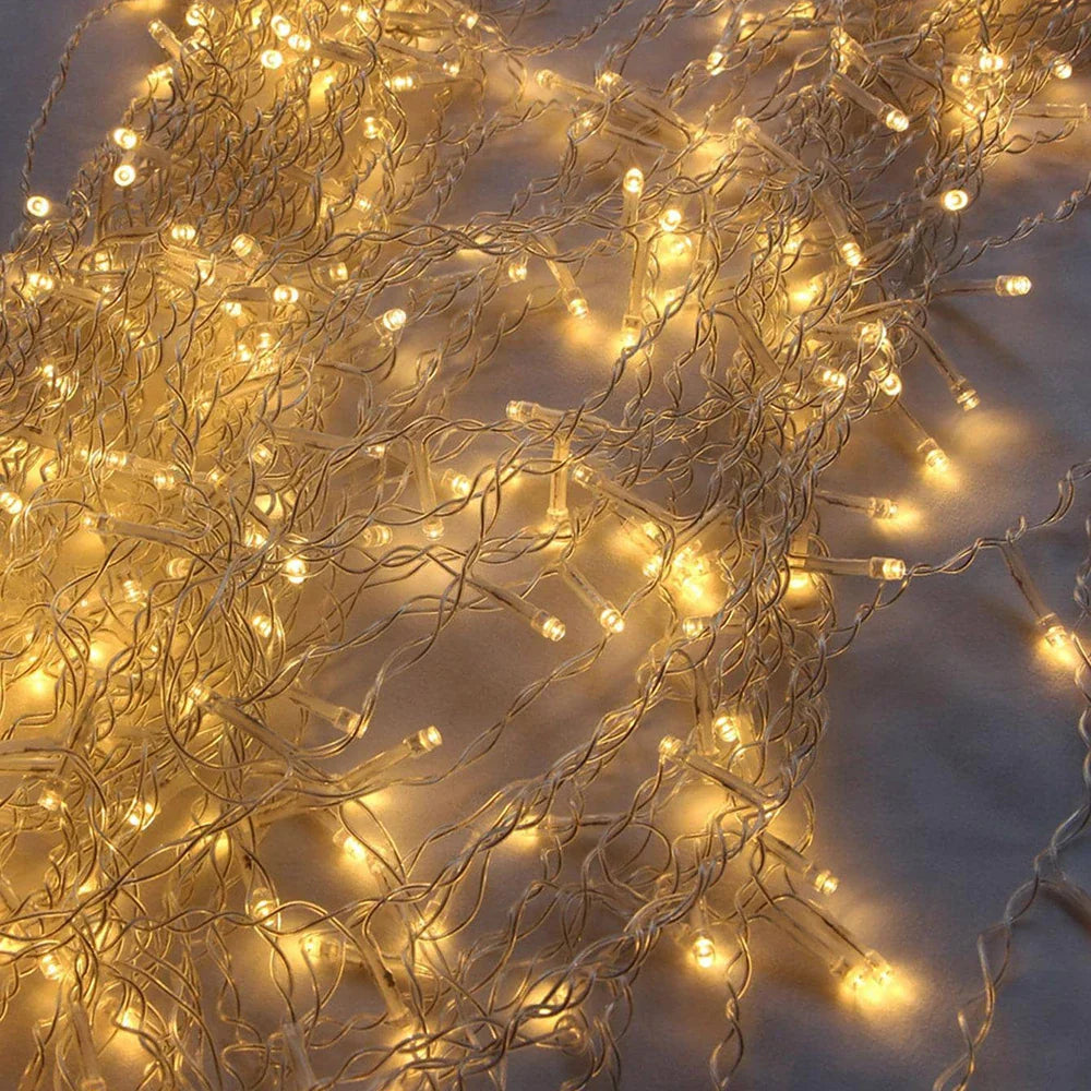 LED Icicle Curtain Fairy Lights - 4m/6m/12m (13ft/20ft/39ft) Waterproof String Lights for Christmas, Wedding & Party Indoor Outdoor