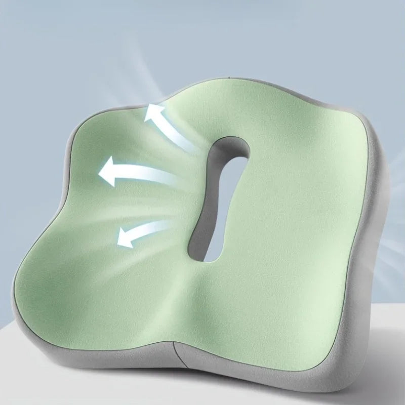 Memory Foam Seat Cushion with Removable Cover and Anti-Slip Base — Dining Chair Pad with Massage Support