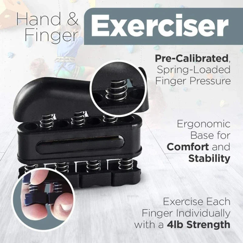 Finger Strengthener Hand Grip Trainer — 3 Resistance Levels (3/7/11 lb | 1.36/3.18/4.99 kg) for Finger, Wrist & Forearm Strength — Ideal for Musicians & Rock Climbers