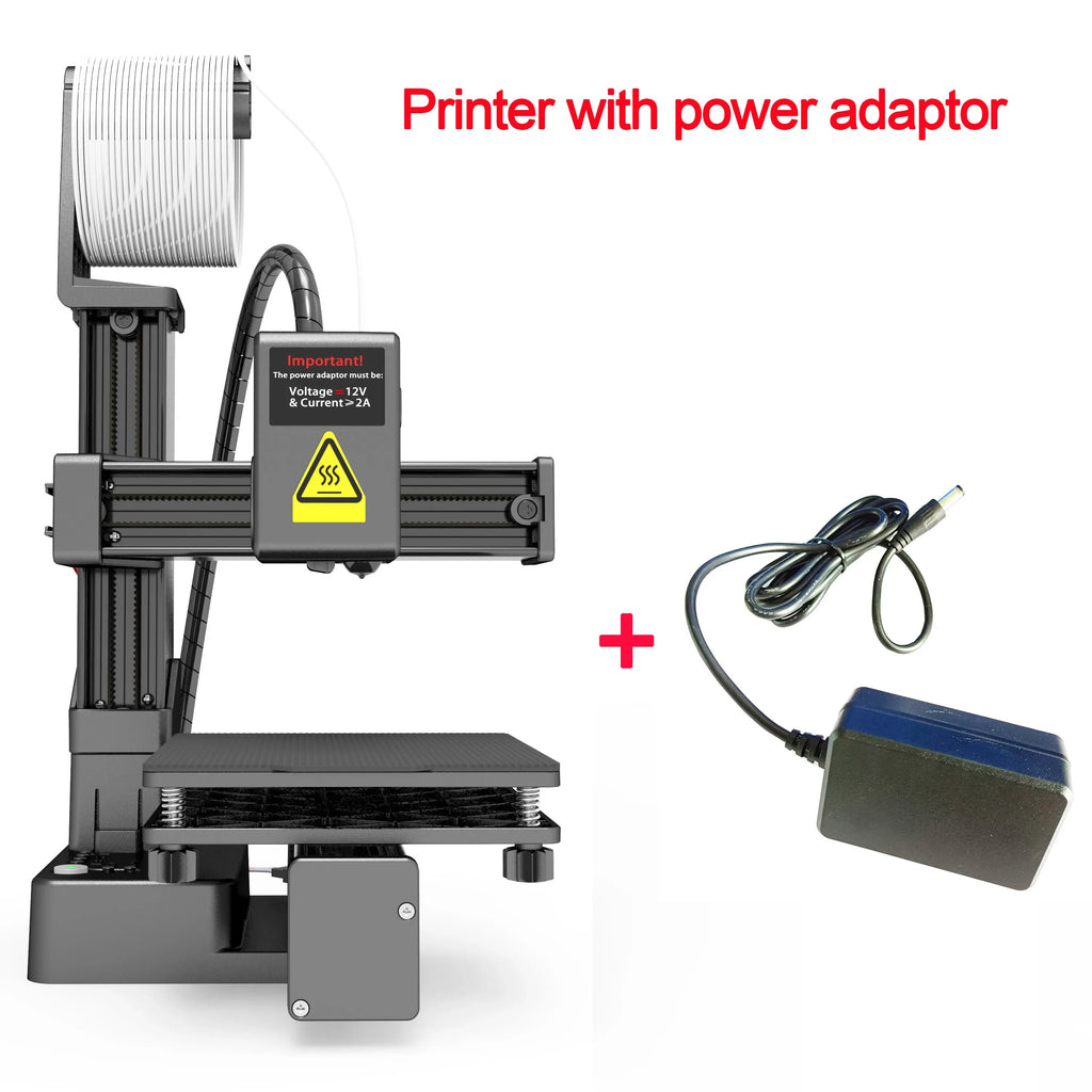 Entry-Level 3D Printer Compatible with PLA & TPU 1.75mm Filament, 100x100x100mm Build, Includes 12V Power Adapter