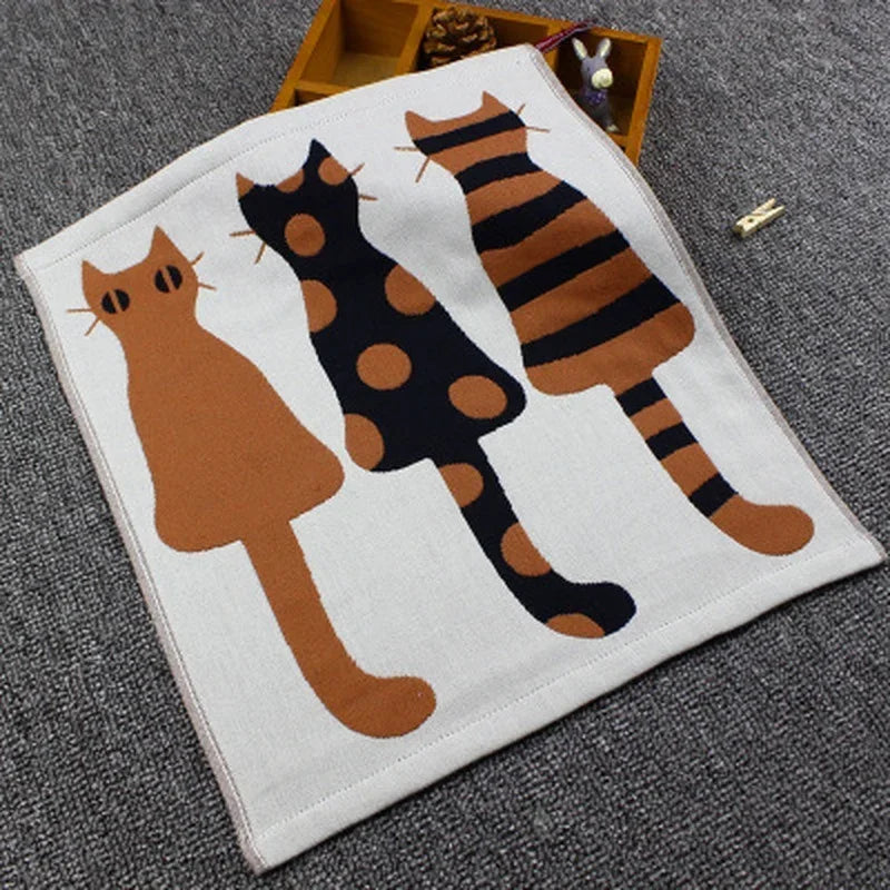 3-Layer Cotton Baby Face Towel 35 x 40 cm (14 x 16 in) Cartoon Gauze Washcloth for Newborn Bathing & Feeding