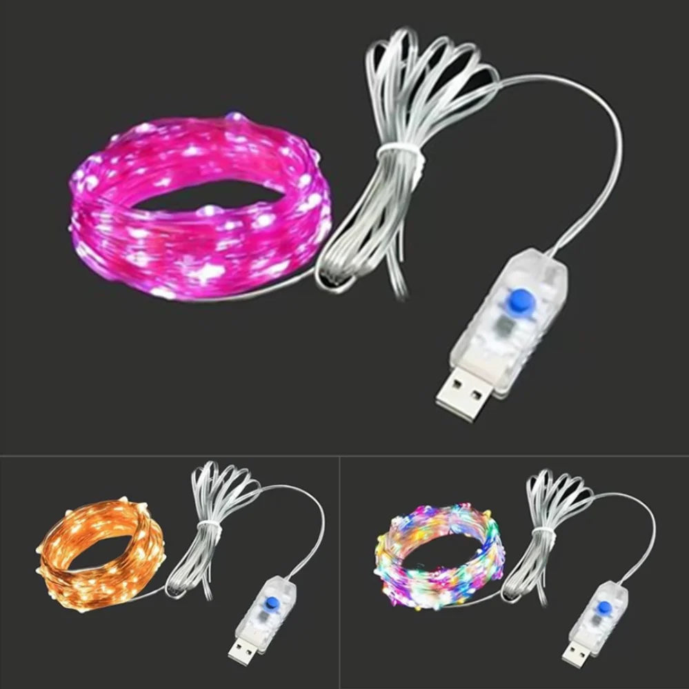 USB Powered Silver Wire Fairy Lights - Waterproof LED String Lights (1–20 m / 3.3–65.6 ft) Warm White Multicolor for Christmas, Wedding & Party