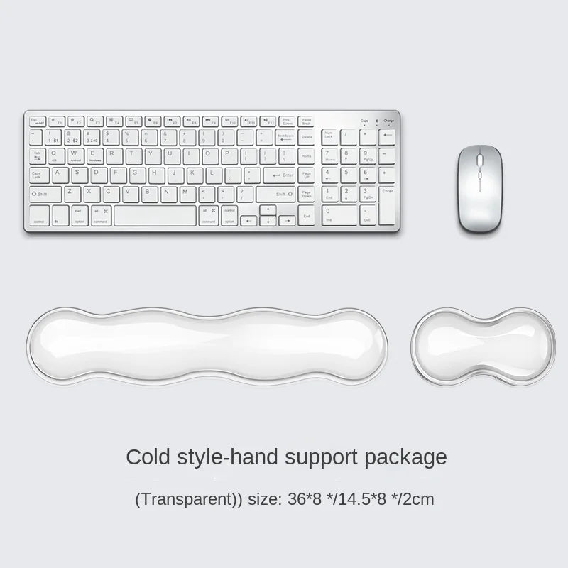 Transparent Anti-Slip Rubber Mouse Pad with Ergonomic Wrist Rest - Desk & Gaming
