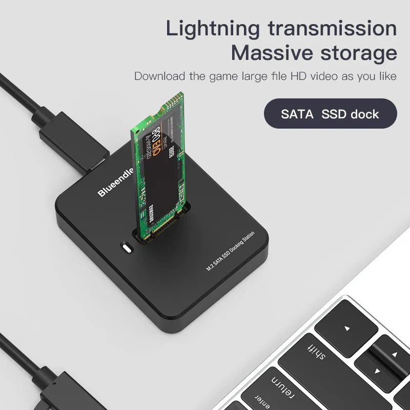 M.2 SSD Enclosure USB-C 10Gbps NVMe & SATA Docking Station – Supports 2242/2260/2280/22110