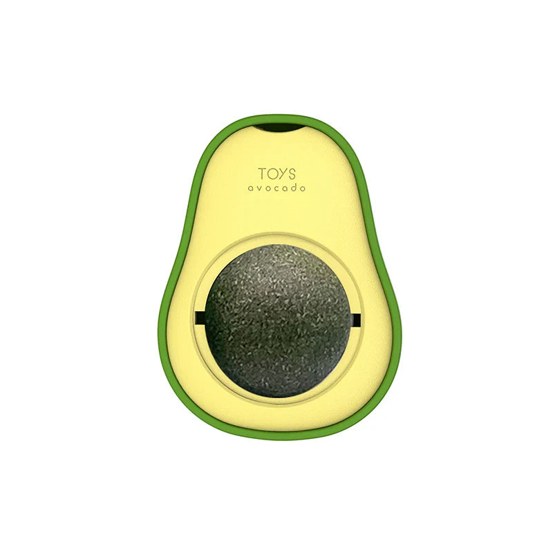 Avocado Catnip Ball Rotating Wall-Mounted Toy for Kittens – Mint Chew Ball for Cat Teeth Cleaning
