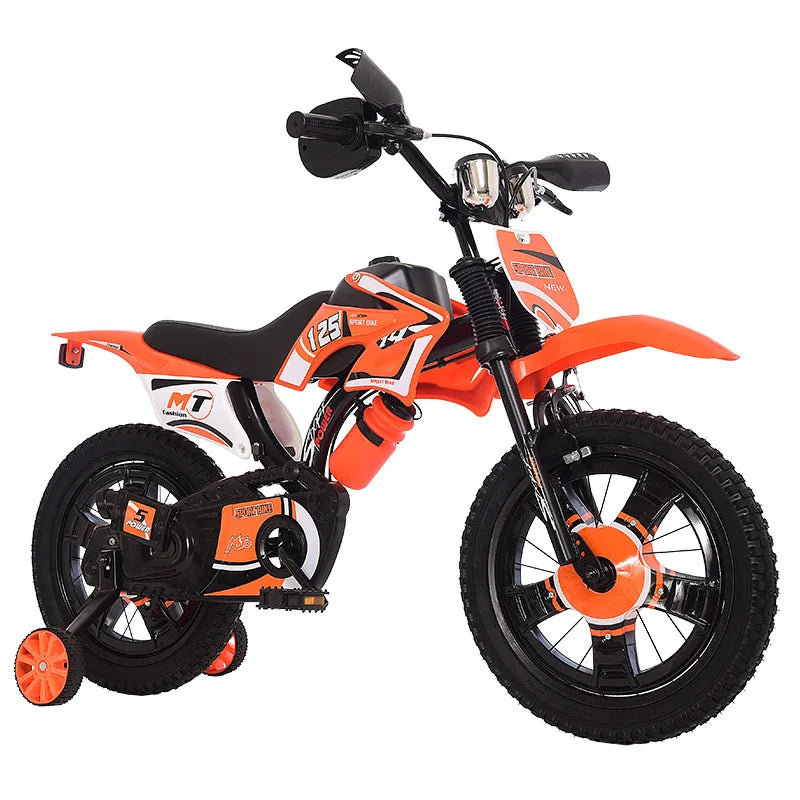 Children's Motorcycle-Style Bike — 12/14/16-Inch (30/36/41 cm) Metal Frame, Aluminum Fork, Double V Brake
