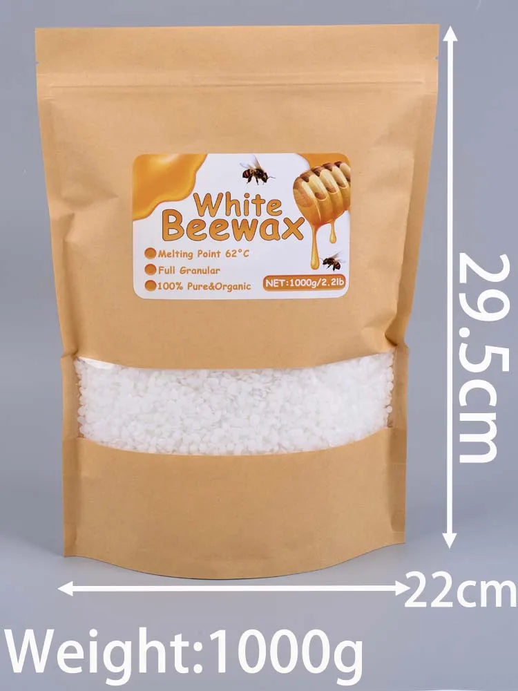 White Beeswax Pellets 1kg (2.2 lb) Odorless Natural Candle Making Wax Granules for DIY Crafts