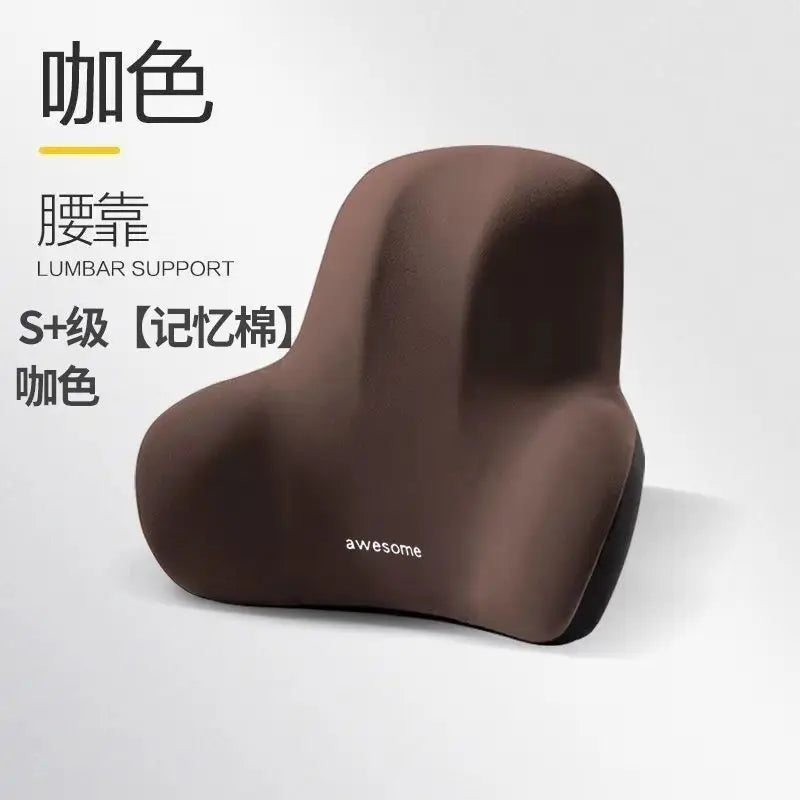 Memory Foam Lumbar Support Pillow for Car, Office & Gaming Chairs, Postpartum Back Pain Relief
