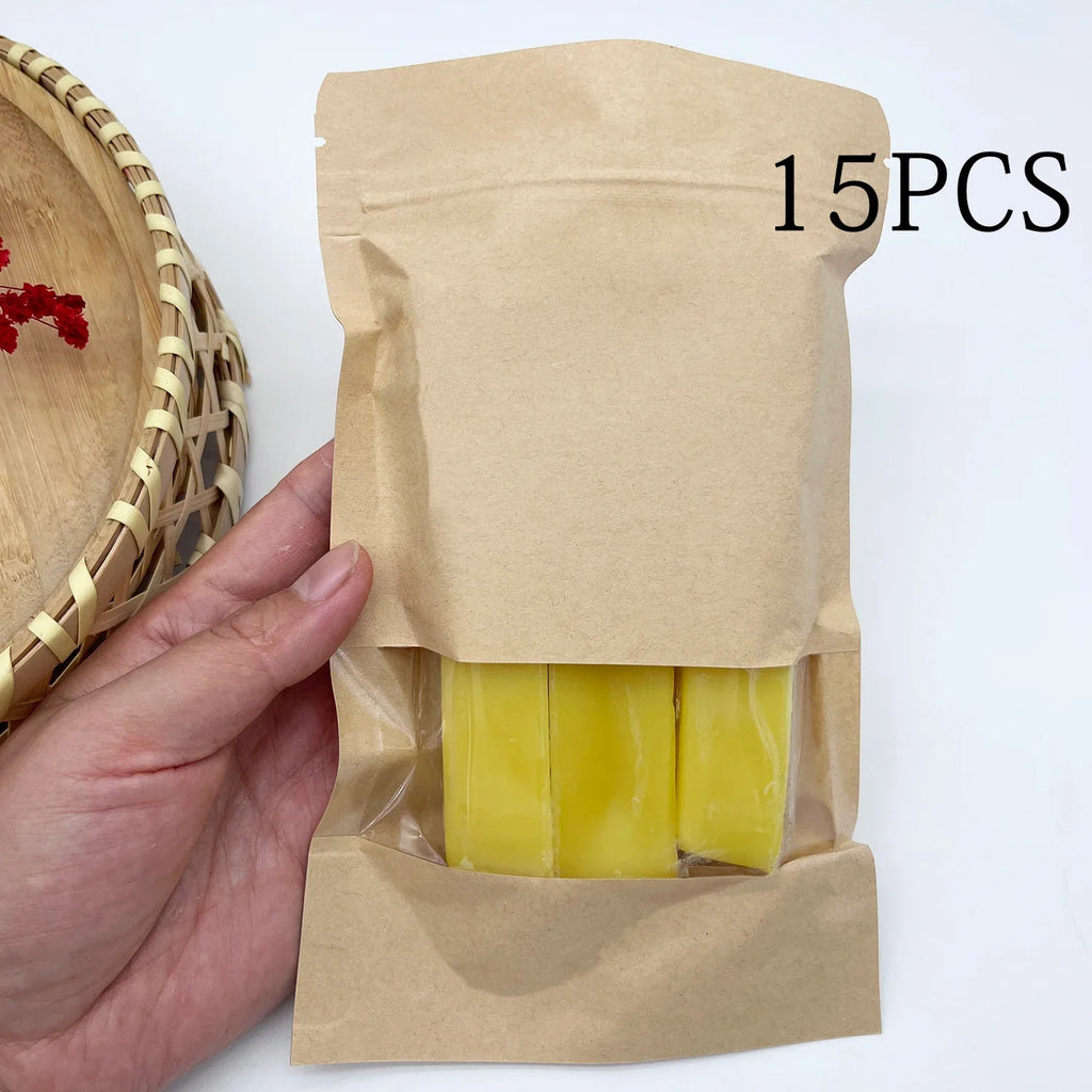 Natural Yellow Beeswax Sticks for Candle Making, Furniture Polishing & DIY Crafts - 5/10/15 Pack
