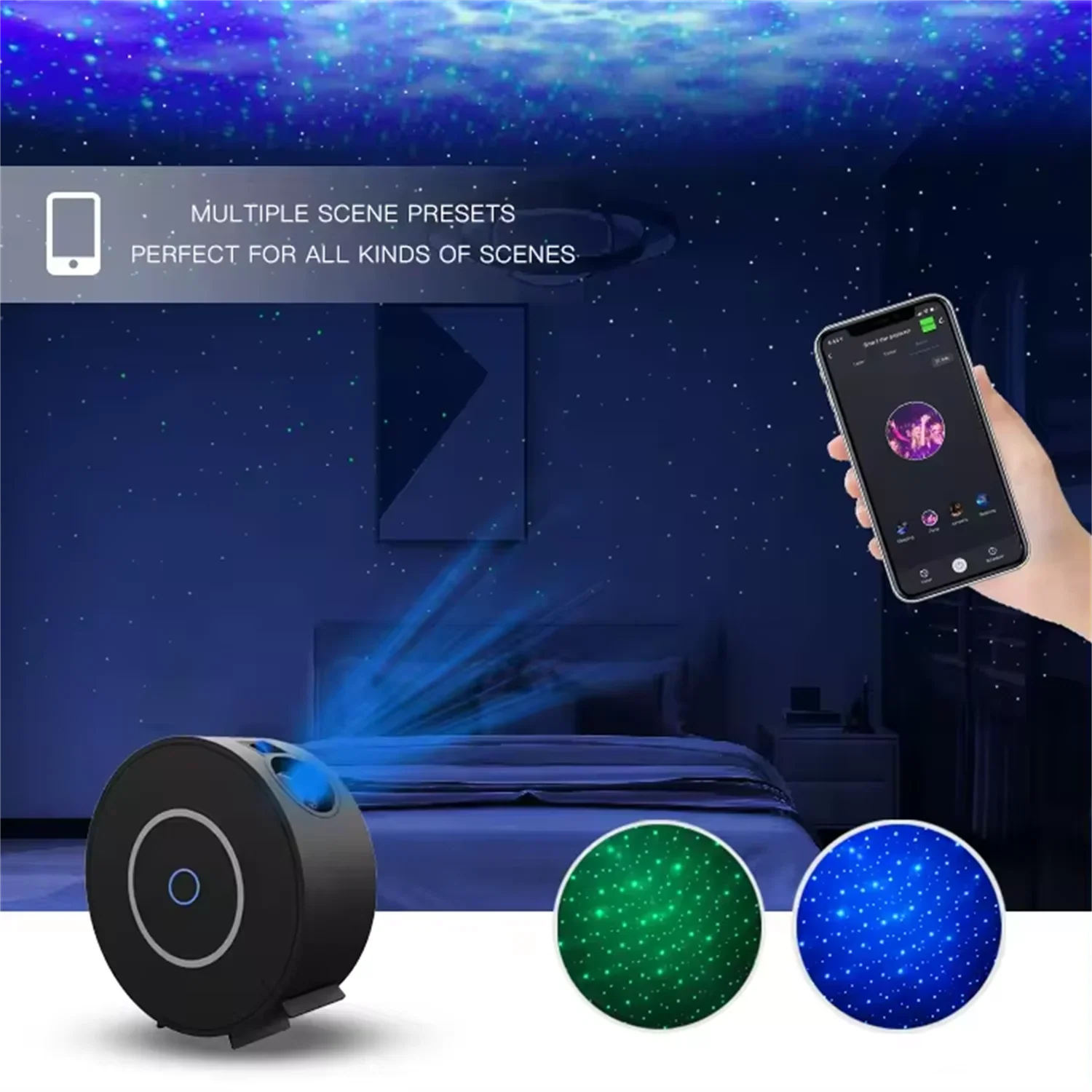 Smart LED Starry Sky Projector - WiFi 3D Galaxy Night Light with App & Voice Control, Timer