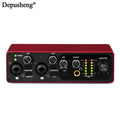2-Channel USB Audio Interface with 48V Phantom Power for Live Streaming, Studio Recording & Podcasts