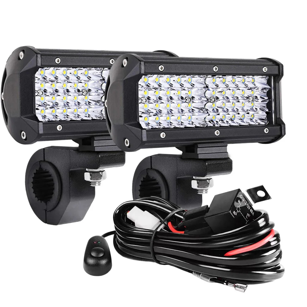4in (102mm) & 7in (178mm) LED Work Light Bar 12-24V Combo Spot Flood Fog Lamp for 4x4 Truck ATV UTV Off-Road