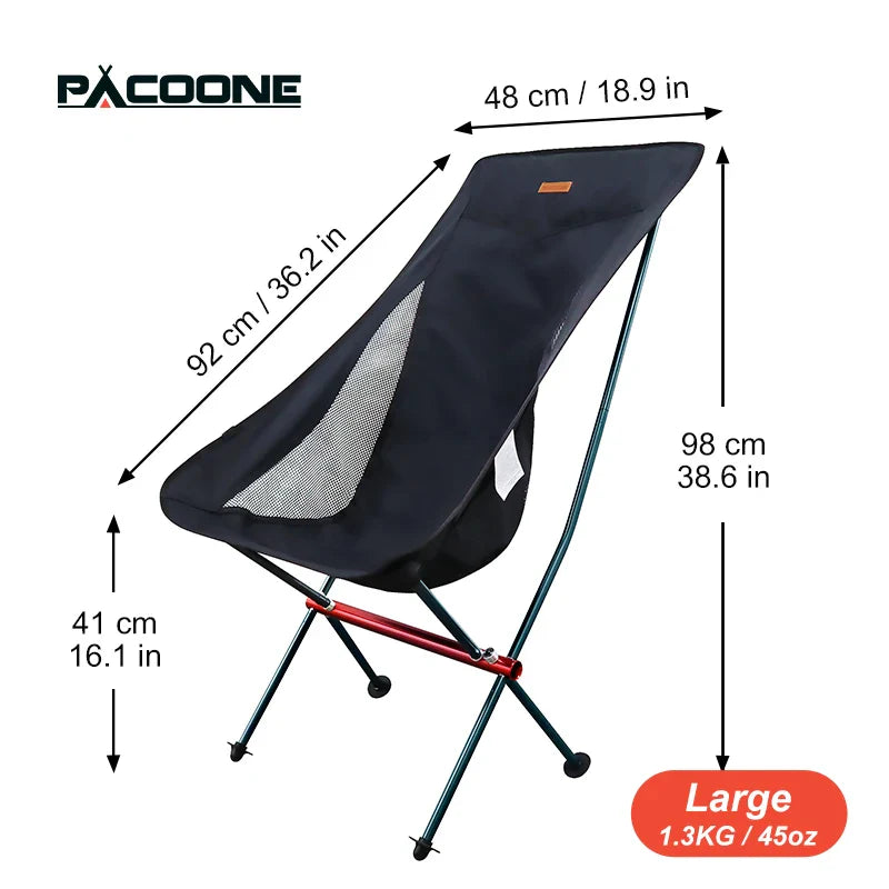 Portable Folding Camping Chair – Oxford Cloth Ultralight Seat for Fishing, Beach, Picnic & Hiking | Heavy-Duty Up to 440 lb
