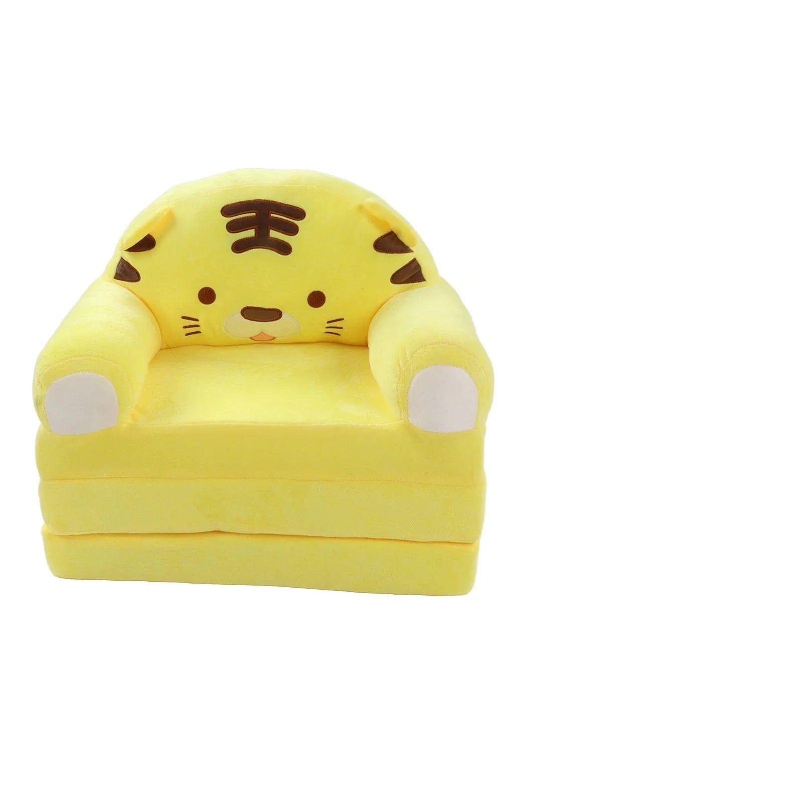 Cartoon Foldable Kids Sofa Bed Plush Washable Children's Armchair with Wide Armrests
