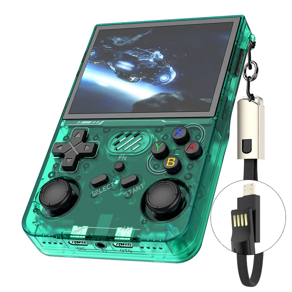 Retro Handheld Game Console ArkOS 3.5-Inch (8.9 cm) IPS Pocket Player, Wi‑Fi, 15,000+ Games, 64GB (Expandable to 256GB), 3000mAh — Kids Gift