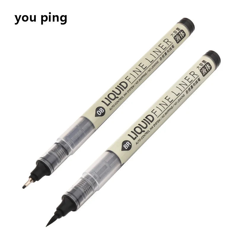 Big Capacity Waterproof Brush Pen Marker - Pigment Ink for Sketching, Comics & Calligraphy - Single