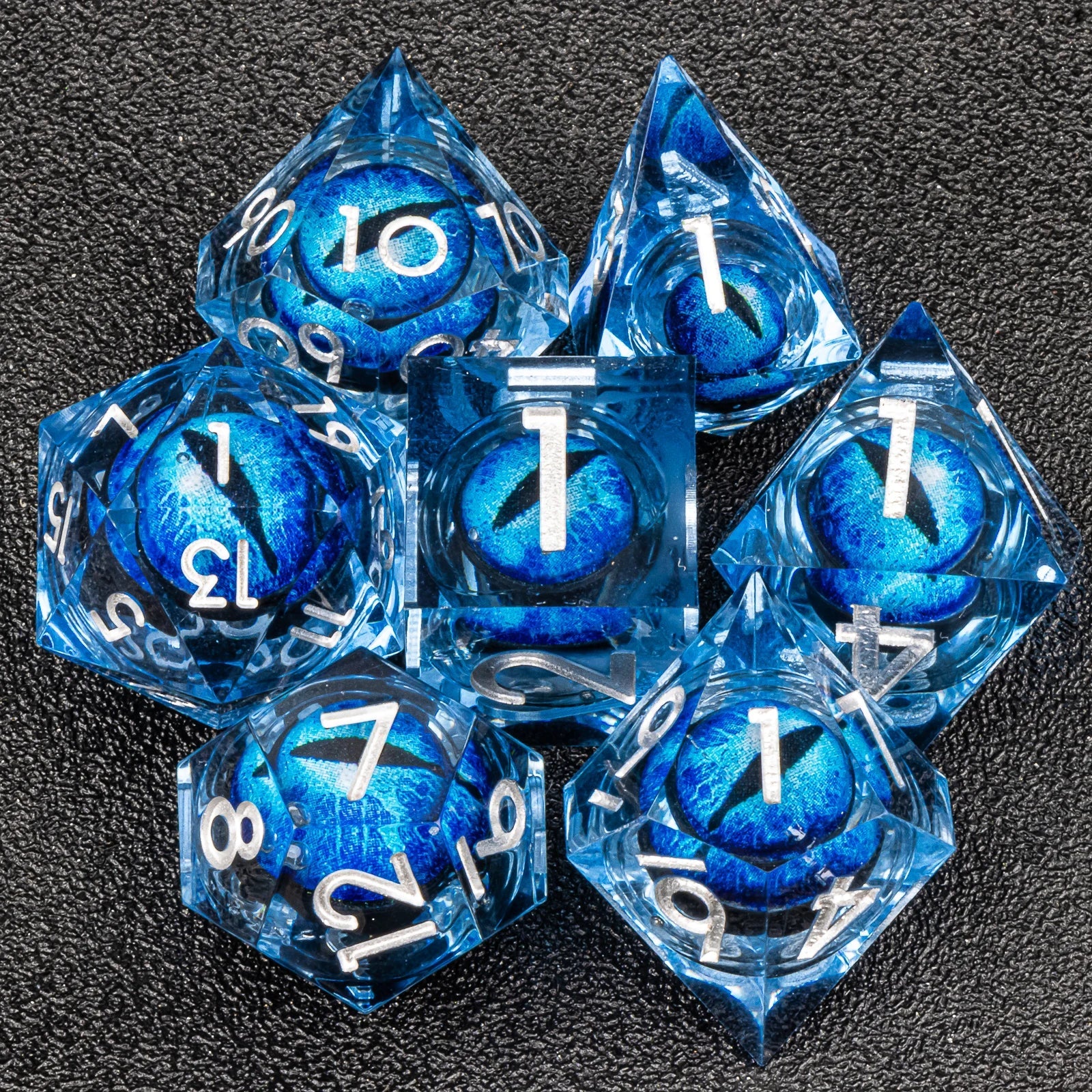 Handmade Resin 7-Piece D20 Polyhedral Dice Set for Dungeons & Dragons & Tabletop RPGs